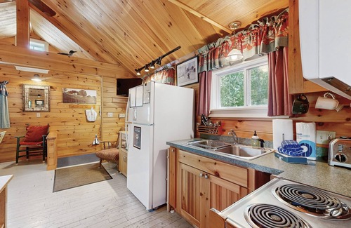 Greenville Cabaña | Lakefront cottage with full kitchen, firepit, gas grill, Wifi, a/c