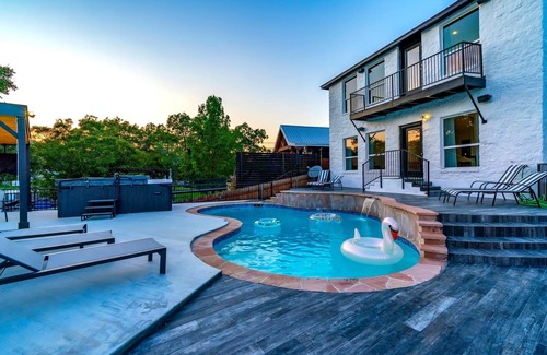 Kingsland Casa | Lakefront Home w/ Pool, Spa, & Game Room!
