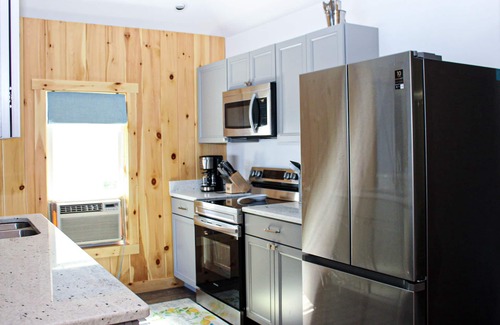 Laconia Cabaña | Lakefront home with a deck, gas grill, WiFi, dock & golf nearby