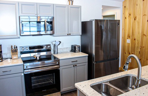 Laconia Cabaña | Lakefront home with a deck, gas grill, WiFi, dock & golf nearby