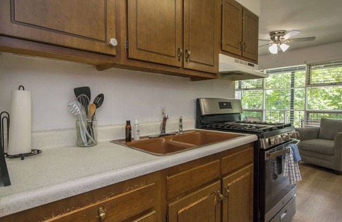 Flat Rock Condominio | Lakeview 1BR Condo w/ Deck | Walk to Village