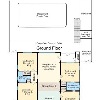 Crescent Beach Casa | Lavish Accessible, On Ocean, 4 King Beds, Huge Private Pool, Yard, Spa, Patio, BBQ, & Game Tables