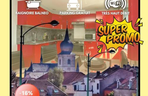 Remiremont Apartamento | Le Tassigny 3 étoiles - Hyper-Centre Balneo Wifi Parking
