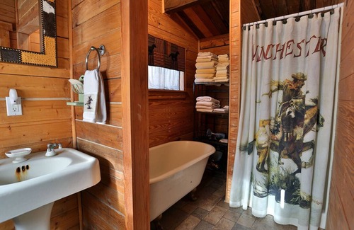 Pipe Creek Cabina | Lee Cabin at Country Accent Antiques, Pipe Creek, TX.
