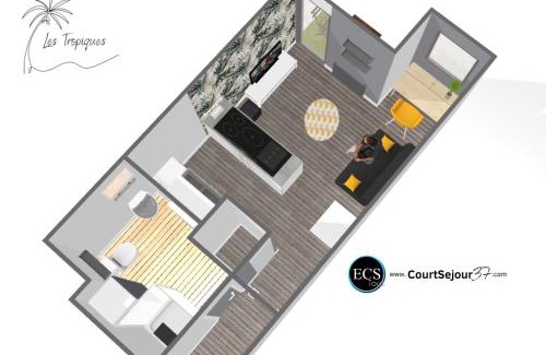 Joue-les-Tours Apartamento | 'Les Tropiques' - Parking privé - Balcon - Tout confort