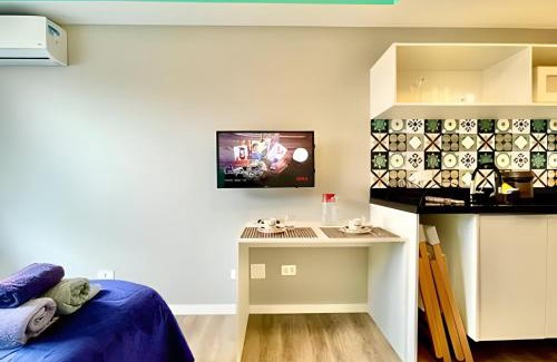 Matriz Apartamento | Lindo Estúdio Moderno Com Ar condicionado