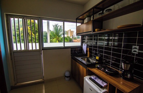 Sao Luis Apartamento | Loft c varanda e pisc bem localizado a 7min do mar