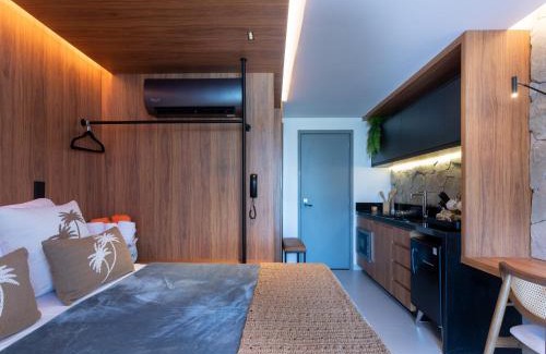 Jardim Oceania Apartamento | Loft com hidromassagem frente mar e pé na areia