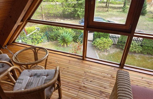 Wustrow Cabina | Cabaña de madera Canow con barco - cabaña de madera Canow
