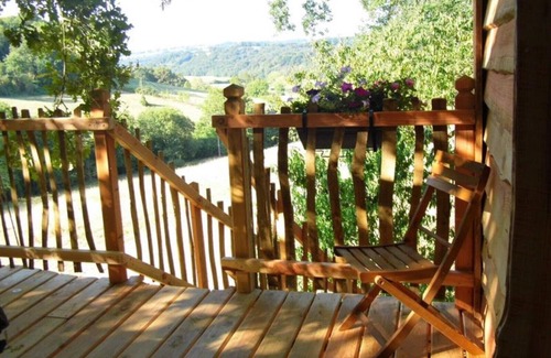 Fichous-Riumayou Cabina | Cabaña de madera-De Lujo-Bañera de hidromasaje-Vista al campo-Gîtes de France