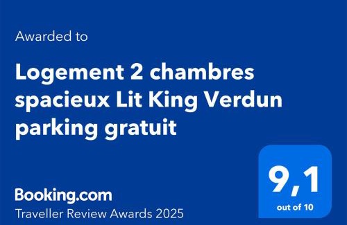 Valence Apartamento | Logement 2 chambres spacieux Lit King Verdun parking gratuit