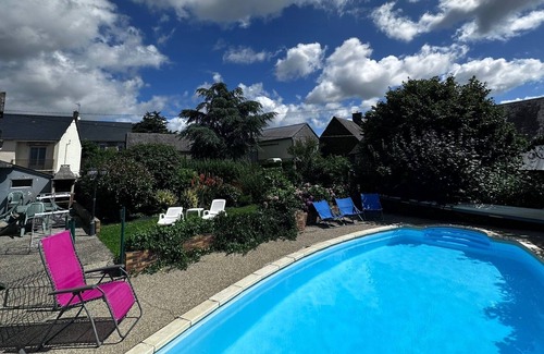 La Croix-Avranchin Cabaña | Longere avec piscine proche du Mont St Michel