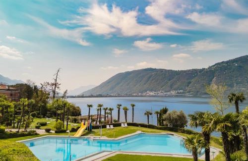 Bissone Apartamento | Luganersee, Pool, Strand, Parkplatz, Suite 204