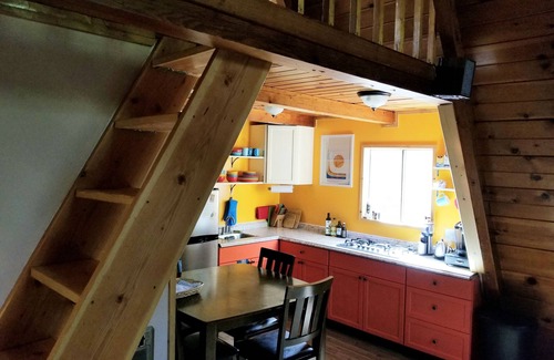 Bodfish Cabaña | ▲ Lunar Landing ▲ Pet friendly, colorful A-Frame cabin with barrel sauna