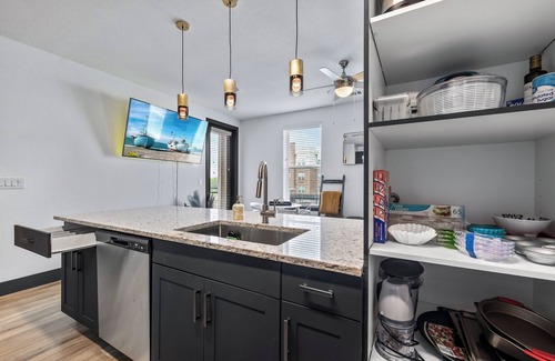 Lewisville Apartamento | Lux King Bed,1 bedroom + den sleep area with 2 twin trundle bed, Pool view, DFW