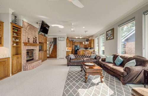 Granbury Casa | Luxe Lakefront Home w/ Hot Tub, Dock & Fire Pit