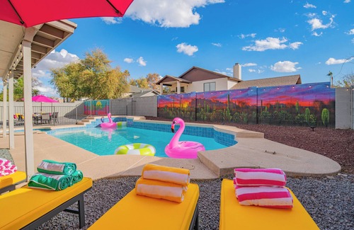 Mesa Casa | Luxe Oasis! Heated Pool, Spa, Theater, Game room, Sauna & Gym!