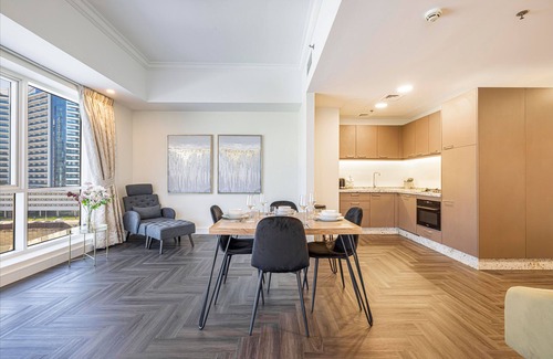 Business Bay Apartamento | Lujoso y elegante 1br con increíbles vistas a la ciudad