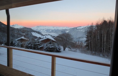 Aime Chalet De Esquí | Lujoso chalet reformado (250m2, 4 *) al pie de las pistas de La Plagne, magnífica vista.