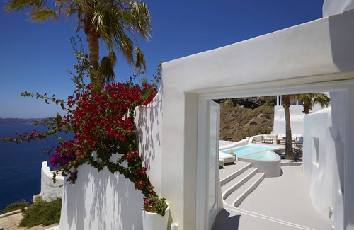 Firostefani Villa | Lujosa villa privada con 3 dormitorios, piscina privada y vistas increíbles.