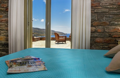 Koundouros Villa | Lujosa villa de piedra con vistas al mar y piscina en Kea (Tzia) -Regist Nu: 00000120305