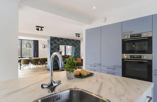 Gramsbergen Casa | Luxury 12-person villa with canal view, 6 bedrooms, 3 bathrooms, fenced garden and designer kitchen at Holiday Park ’t Hooge Holt.