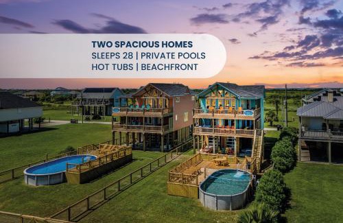 Crystal Beach Casa | Luxury Beachfront Escape 2 Homes, Pools & Hot Tubs