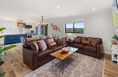Santa Barbara Cabaña | Luxury Getaway with Ocean + Island Views, Fire Pit & Big Deck
