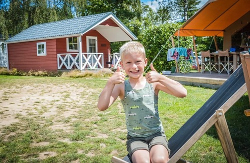 Zuna Cabina | Luxury glamping is done in this colorful Scandinavian lodge.