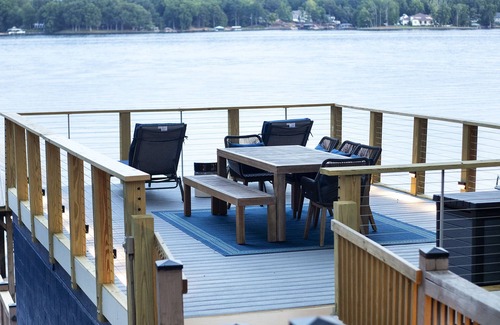 Terrell Casa | Luxury lakefront home with a covered private dock & large game room