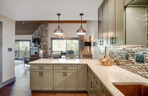 Sapphire Casa | Luxury Lakefront Gem with vibrant fall foliage and panoramic lake views