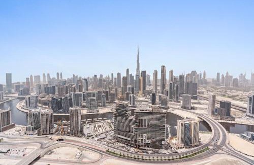 Business Bay Apartamento | Luxury Living 3BR High Rise with Burj Khalifa View