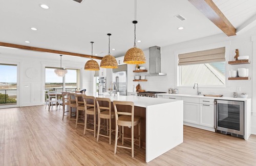 Oak Island Casa | NEW! Oceanfront, Pool, Pickleball, Tiki Bar & More