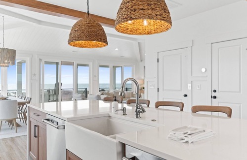 Oak Island Casa | NEW! Oceanfront, Pool, Pickleball, Tiki Bar & More
