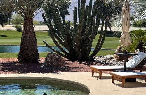 Cathedral City Villa | Luxury Palm Springs Villa: Sunset Oasis Views on Golf course,Pets + Pool & Spa