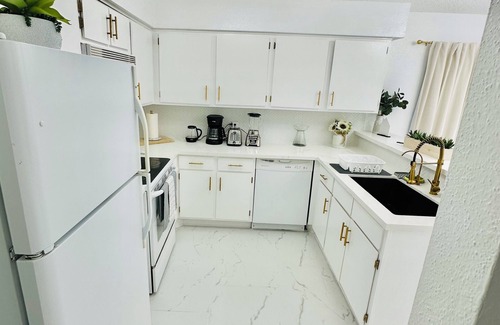 Sugar Land Condominio | Luxury Touches + Pool + Quartz + Gold Details