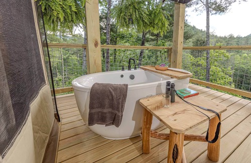 Zirconia Cabina | Luxury Tree Tent in Tuxedo Falls Resort with Private Waterfalls & Hiking