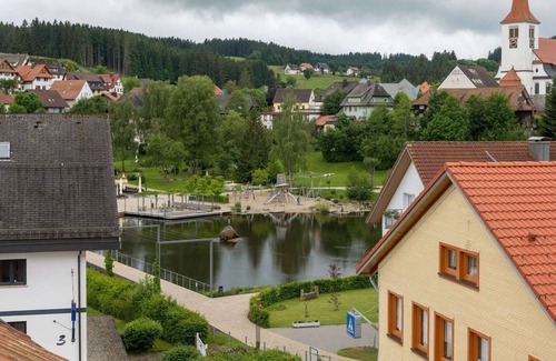 Schonach im Schwarzwald Apartamento | Luxury vacation house with Wellness- and Fitness Area of 90 m2, large garden, BBQ, pond