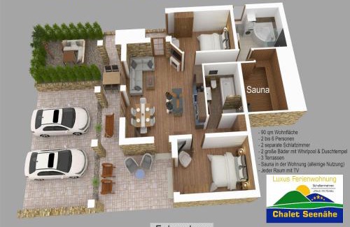 Schalkenmehren Apartamento | Luxus Ferienwohnung Chalet Seenähe