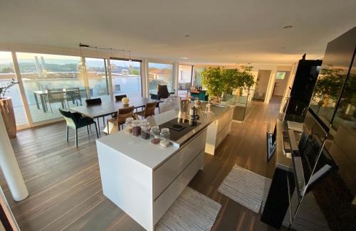 Gummenen Apartamento | Luxusloft mit warmem Outdoor Whirlpool