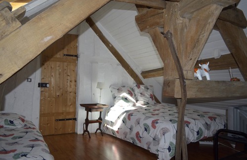Saint-Jean-le-Blanc Casa | Maison l'Amérique le da la bienvenida a una de sus habitaciones. Los perros también son bienvenidos.