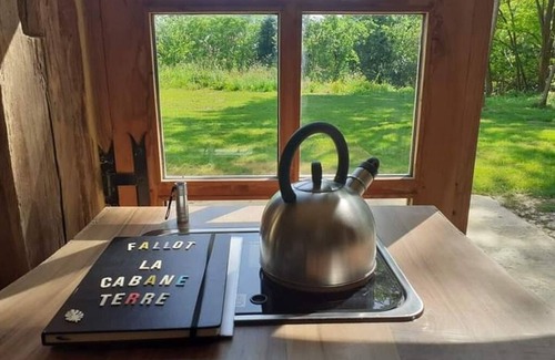 L'Isle-Bouzon Cabina | Maison Terre Cabanes de Fallot / sauna - cold bath / shared natural swimming pool