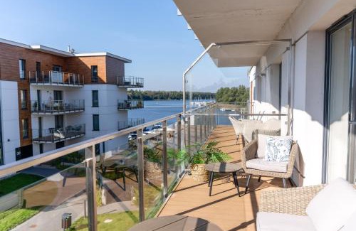 Ilawa Apartamento | Marina Deluxe - największy apartament na Marinie plus garaż, klima, widok na jezioro, winda, 2 balkony