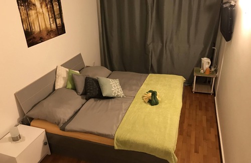 Ljubljana Cama Y Desayuno | Habitación meditativa con vista al bosque.