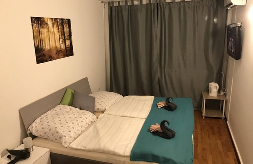 Ljubljana Cama Y Desayuno | Habitación meditativa con vista al bosque.
