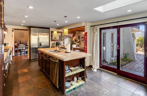 Calabasas Casa | Mediterranean paradise with lovely pool & spa, mountain-view yoga deck & patios