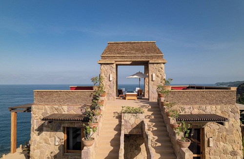 Higuera Blanca Casa | Mexican Pyramid Style Villa w/ Exclusive Beach Access | 6 Private Pools & Panoramic Ocean View