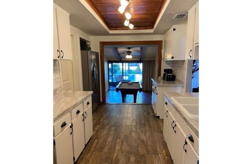 Lakeland Casa | Midcentury Modern Home with Pool, Theater, & Fire Pit