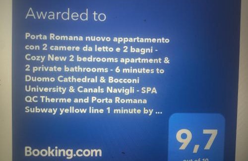 Porta Lodovica Apartamento | Milano City centre PORTA ROMANA SUITE with FREE PARKING GARAGE - newly COZY 2 bedrooms apartment with 2 bathrooms living room fully equipped kitchen and washing machine Smart tv - SUBWAY METRO 3 stops to Duomo