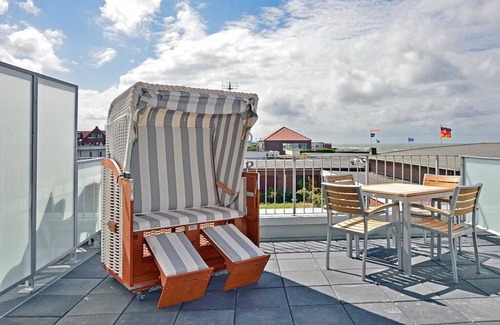 Wangerooge Apartamento | Modernes Familienapartment am Inselstrand mit Meerblick, Balkon und Strandkorb!